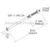 Allied Bolt Products, LLC - allied bolt 8284 - 5/8" x 16" A Cable Suspension Bolt with cone point, used to