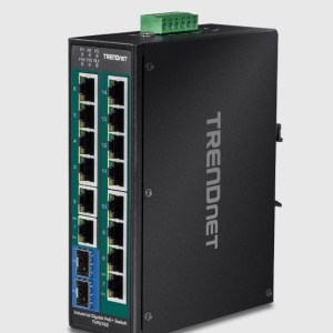 TRENDnet - Ti-pg162 - 16-Port Industrial Gigabit PoE+ DIN-Rail Switch