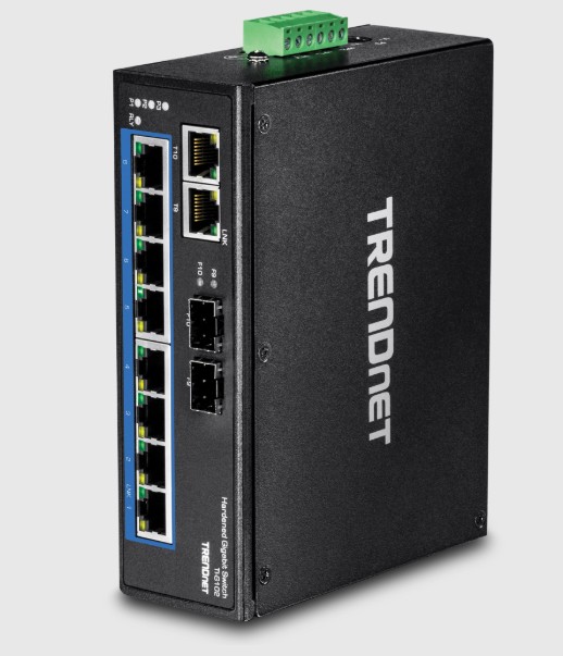 Trendnet - Ti-g102 - 10-Port Hardened Industrial Gigabit DIN-Rail Switch